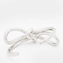 Pre Owned Balenciaga Silver Tone Boucle Knot Bracelet 