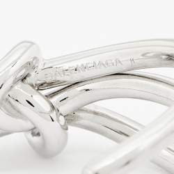 Pre Owned Balenciaga Silver Tone Boucle Knot Bracelet 