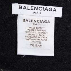 Balenciaga Bicolor Jacquard Logo Cashmere Scarf