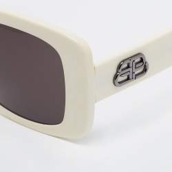 Pre Owned Balenciaga White Gradient BB0048S Rectangular Sunglasses