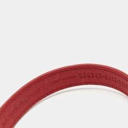 Pre Owned Balenciaga Giant Red Leather Studded Triple Tour Bracelet M