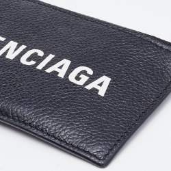 Pre Owned Balenciaga Black Leather Card Holder Lanyard