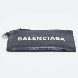 Pre Owned Balenciaga Black Leather Card Holder Lanyard