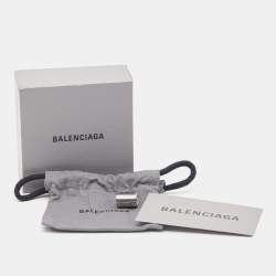 Pre Owned Balenciaga Clip Silver Tone Logo Ear Cuff