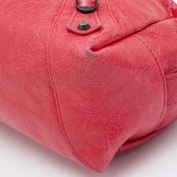 Pre Owned Balenciaga Pink Leather Cosmetic Pouch