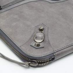 Balenciaga Ardoise Leather Arena Hardware Laptop Case