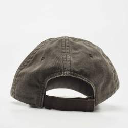 Pre Owned Balenciaga Grey Embroidered Logo Cotton Classic Baseball Cap 