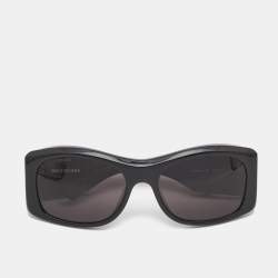 Balenciaga Black Rectangular Sunglasses