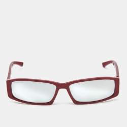 Balenciaga Red Mirror Rectangular Sunglasses