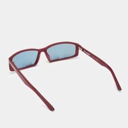 Balenciaga Red Mirror Rectangular Sunglasses