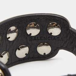 Balenciaga Black Arena Giant All Stud Two Row Wrap Bracelet