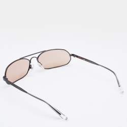Pre Owned Balenciaga Gunmetal Tone/Brown BB0010S Oval Sunglasses