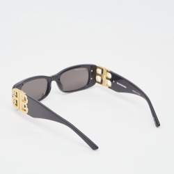 Balenciaga Black/Black BB0096S Rectangle Sunglasses