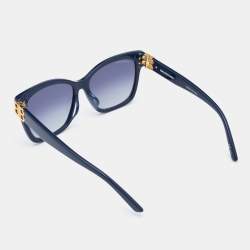 Pre Owned Balenciaga Navy Blue/ Navy Blue Gradient BB0102SA Butterfly Sunglasses