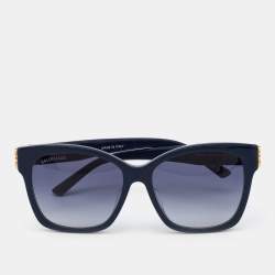Pre Owned Balenciaga Navy Blue/ Navy Blue Gradient BB0102SA Butterfly Sunglasses