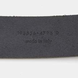 Pre Owned Balenciaga Black Leather Buckle Waist Belt 70CM