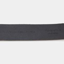 Pre Owned Balenciaga Black Leather Buckle Waist Belt 70CM