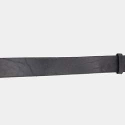 Pre Owned Balenciaga Black Leather Buckle Waist Belt 70CM