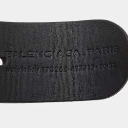 Pre Owned Balenciaga Black Leather Embellished Waist Belt