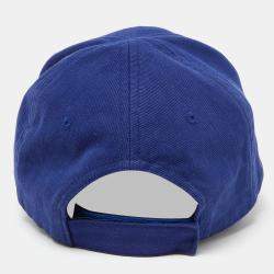 Pre Owned Balenciaga Blue Logo Embroidered Cotton Baseball Cap M