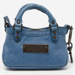 Balenciaga Blue Leather City Bag Charm