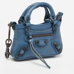 Balenciaga Blue Leather City Bag Charm