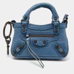 Balenciaga Blue Leather City Bag Charm