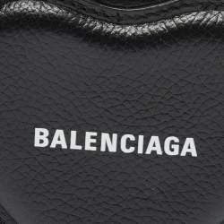 Balenciaga Black Leather Heart Key Ring Bag Charm