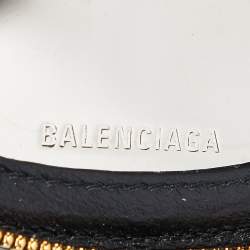 Balenciaga Black Leather Heart Key Ring Bag Charm