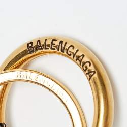 Balenciaga Black Leather Heart Key Ring Bag Charm