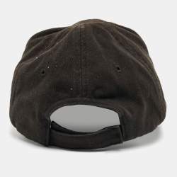 Pre Owned Balenciaga Black Logo Embroidered Cotton Baseball Cap L