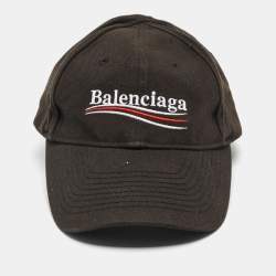 Pre Owned Balenciaga Black Logo Embroidered Cotton Baseball Cap L