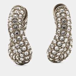 Pre Owned Balenciaga Crystals Silver Tone Earrings