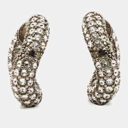 Pre Owned Balenciaga Crystals Silver Tone Earrings