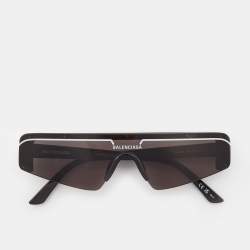 Balenciaga Black/White BB0003S Ski Reflection Shield Sunglasses