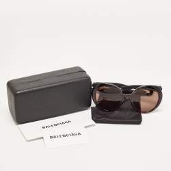 Balenciaga Black/Brown BB0024S Oversized Sunglasses