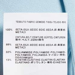 مملوكة مسبقًا Balenciaga Light Blue Silk Cut-Out Sleeveless Top M