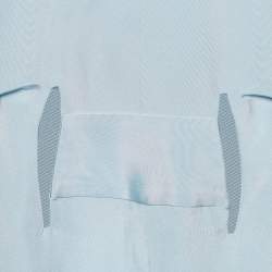 مملوكة مسبقًا Balenciaga Light Blue Silk Cut-Out Sleeveless Top M