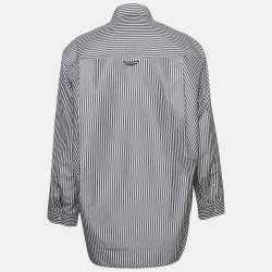 Pre Owned Balenciaga Blue Pinstripe Poplin Oversized Shirt S