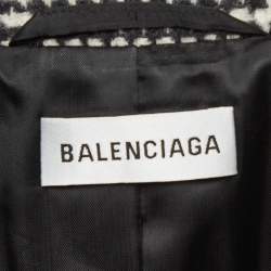 Pre Owned Balenciaga Black/White Houndstooth Hourglass Blazer S