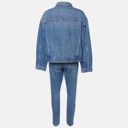 Pre Owned Balenciaga Blue Denim Jacket & Jeans Set M