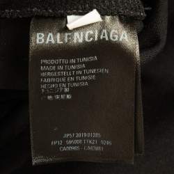 Pre Owned Balenciaga Black Contrast Trim Jersey Track Pants S