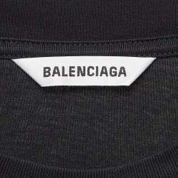 Pre Owned Balenciaga Black Cotton Jersey Oversized T-Shirt L