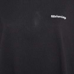Pre Owned Balenciaga Black Cotton Jersey Oversized T-Shirt L