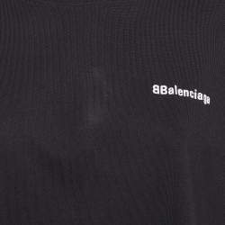 Pre Owned Balenciaga Black Cotton Jersey Oversized T-Shirt L