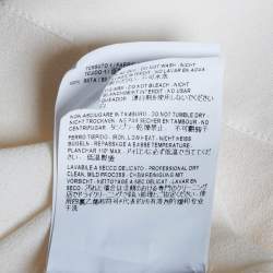 Pre Owned Balenciaga Cream Silk Crepe Neck Tie-Up Top S