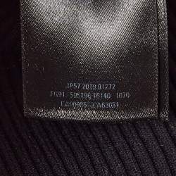 مملوكة مسبقًا Balenciaga Black Logo Print Rib Knit Bodycon Dress M