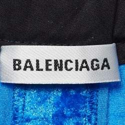 Balenciaga Blue Velour Wide-Leg Pants M