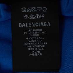 Balenciaga Blue Velour Wide-Leg Pants M