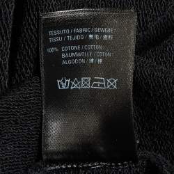 مملوكة مسبقًا Balenciaga Black Logo Print Cotton Knit Hoodie XS